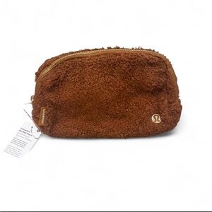 Lululemon brown fuzzy belt bag